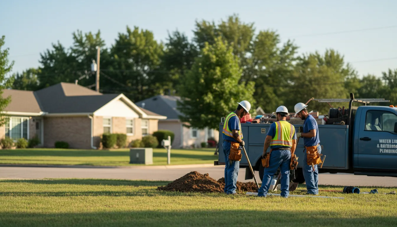 Residential water line and bathroom plumbing service in Easton, ME